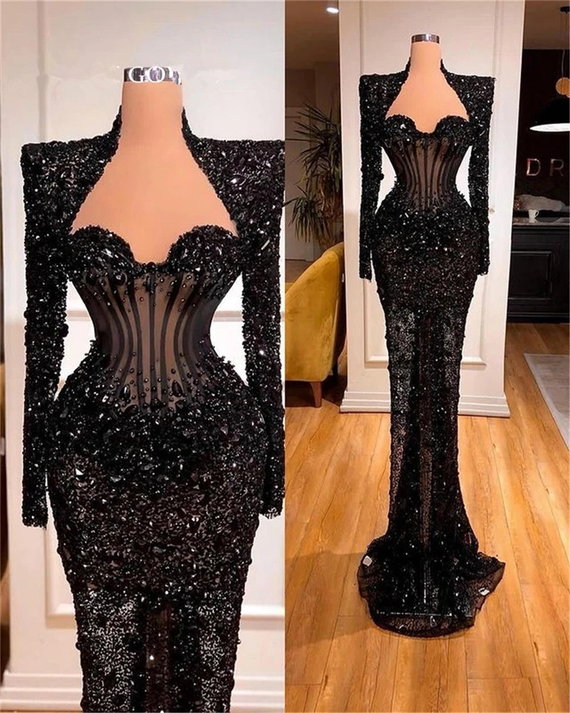 Gillter African Mermaid prom Dresses For Black Girls Beaded Sparkly Long sleeve Sweetheart evening Birthday Party Gown Robe, Gray
Gillter African Mermaid prom Dresses For Black Girls Beaded Sparkly Long sleeve Sweetheart evening Birthday Party Gown Robe, Gray