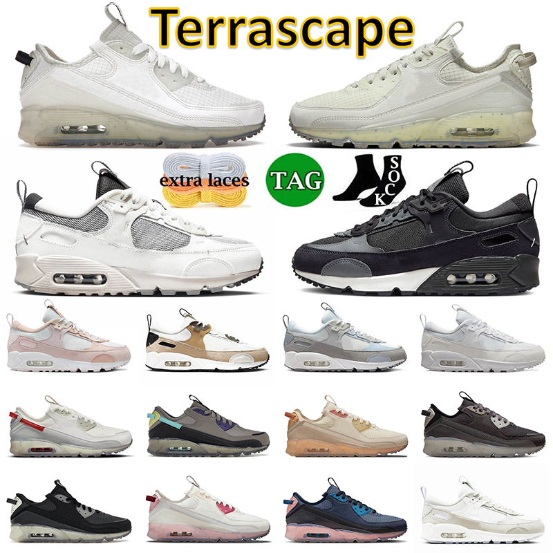 

90 Sports Terrascape Running Shoes Airmaxs 90s OG Trainers Sail Sea Glass Light Bone Wolf Grey Black Lime Ice Tan White Summit Barely Rose Futura Mens Women Sneakers, C7 triple white 36-45