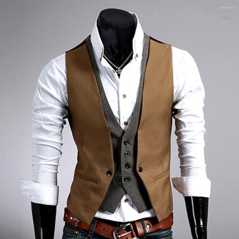 Men's Vests Men Formal Waistcoat Vest Business Solid Color Single Button Gilet Fake Two-pieces V Neck Casual Slim, Black
Men's Vests Men Formal Waistcoat Vest Business Solid Color Single Button Gilet Fake Two-pieces V Neck Casual Slim, Black