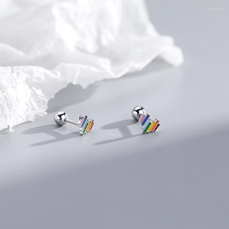 Stud Earrings 925 Sterling Silver Korean Rainbow Heart For Women Fashion Screw Bead Piercing Jewelry Birthday Party Gifts
Stud Earrings 925 Sterling Silver Korean Rainbow Heart For Women Fashion Screw Bead Piercing Jewelry Birthday Party Gifts