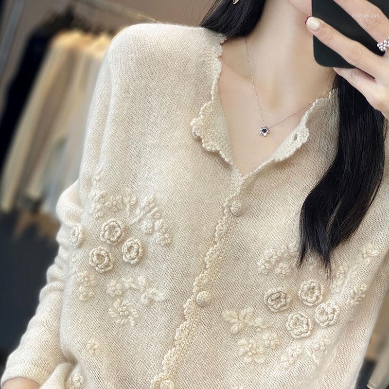 Women's Knits Cashmere Cardigan Women Autumn/Winter Pure Wool Sweater Casual Solid Color Knit Ladies Tops Thick Fashion Lapel Jacket, Beige
Women's Knits Cashmere Cardigan Women Autumn/Winter Pure Wool Sweater Casual Solid Color Knit Ladies Tops Thick Fashion Lapel Jacket, Beige