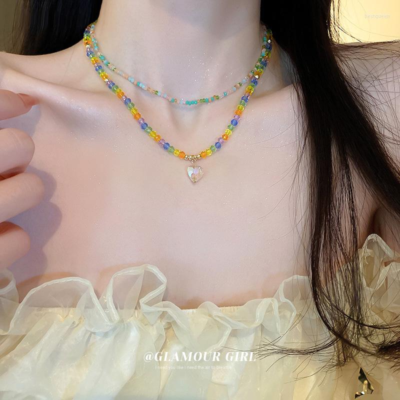 Chains Color Crystal Love Necklace 2 Pcs Clavicle Chain Fashion Necklaces For Women Fairy Grunge Jewelry Coquette Pendants Y2k
Chains Color Crystal Love Necklace 2 Pcs Clavicle Chain Fashion Necklaces For Women Fairy Grunge Jewelry Coquette Pendants Y2k