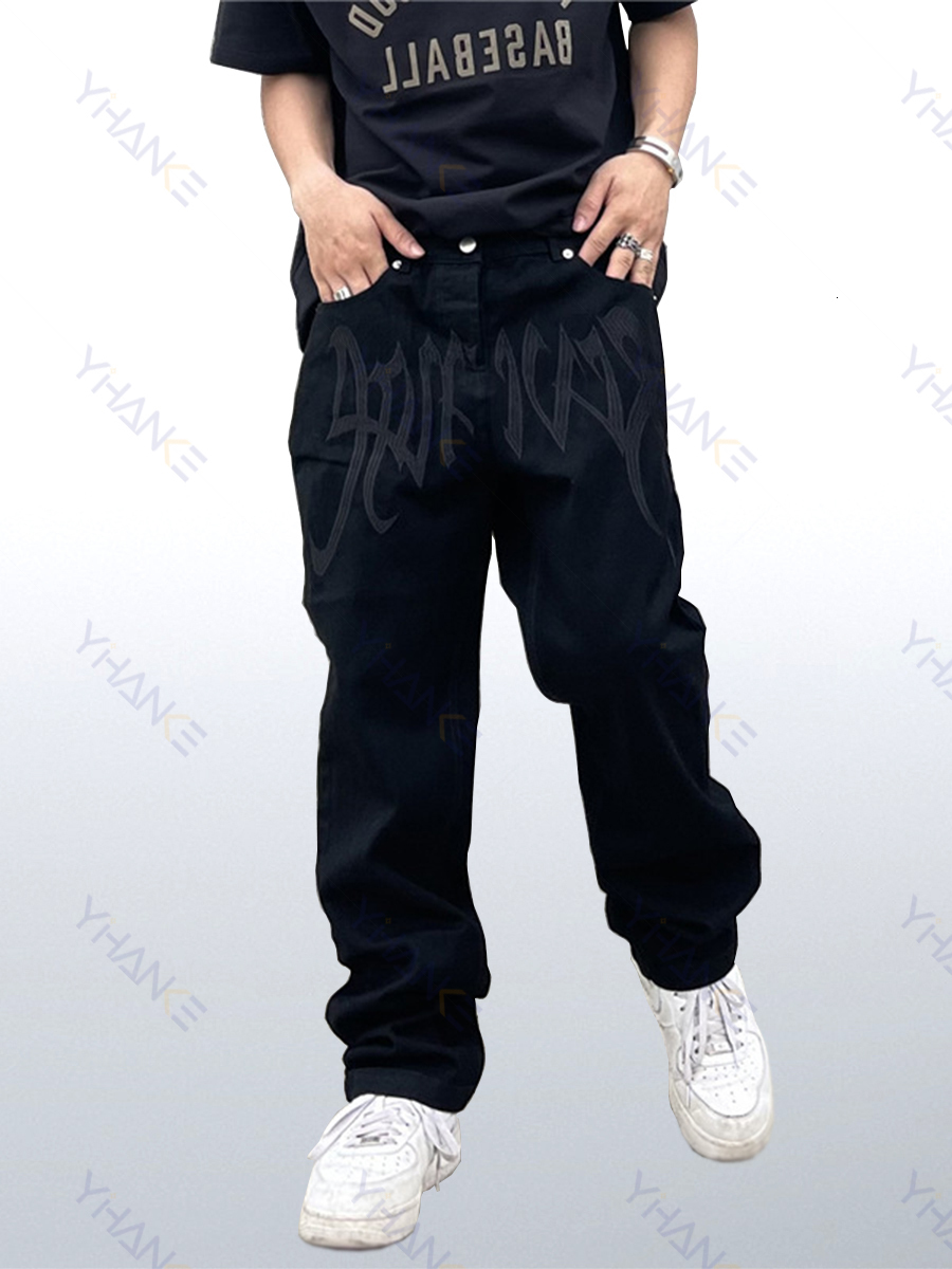 Men s Jeans Four Seasons Y2K Emo Fashion Black Street Embroidery Low Cut Loose Straight Pants Hip Hop Clothes 230217
Men s Jeans Four Seasons Y2K Emo Fashion Black Street Embroidery Low Cut Loose Straight Pants Hip Hop Clothes 230217