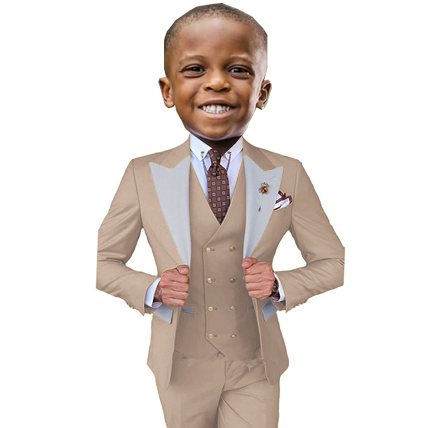 Boy Suits Formal Wedding Tuxedo 3 Piece Jacket Pants Vest Set Kids Clothes Party Dress Child Blazer