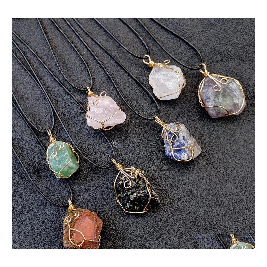 Pendant Necklaces Irregar Wire Wrapped Natural Stone Healing Crystal Amethyst Necklace For Women Gift Jewelry Drop Delivery Pendants Dhzop
Pendant Necklaces Irregar Wire Wrapped Natural Stone Healing Crystal Amethyst Necklace For Women Gift Jewelry Drop Delivery Pendants Dhzop