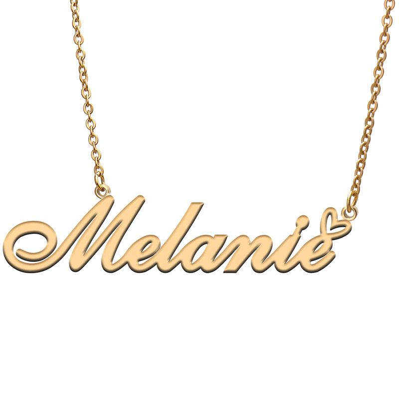 Pendant Necklaces Melanie Love Heart Name Necklace Personalized Gold Plated Stainless Steel Collar For Women Girls Friends Birthday Wedding
Pendant Necklaces Melanie Love Heart Name Necklace Personalized Gold Plated Stainless Steel Collar For Women Girls Friends Birthday Wedding