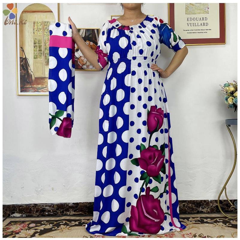 Ethnic Clothing Muslim Women Dress 2023 African Cotton Polka Dot Printed Short Sleeve Waist Loose Scarf
Ethnic Clothing Muslim Women Dress 2023 African Cotton Polka Dot Printed Short Sleeve Waist Loose Scarf