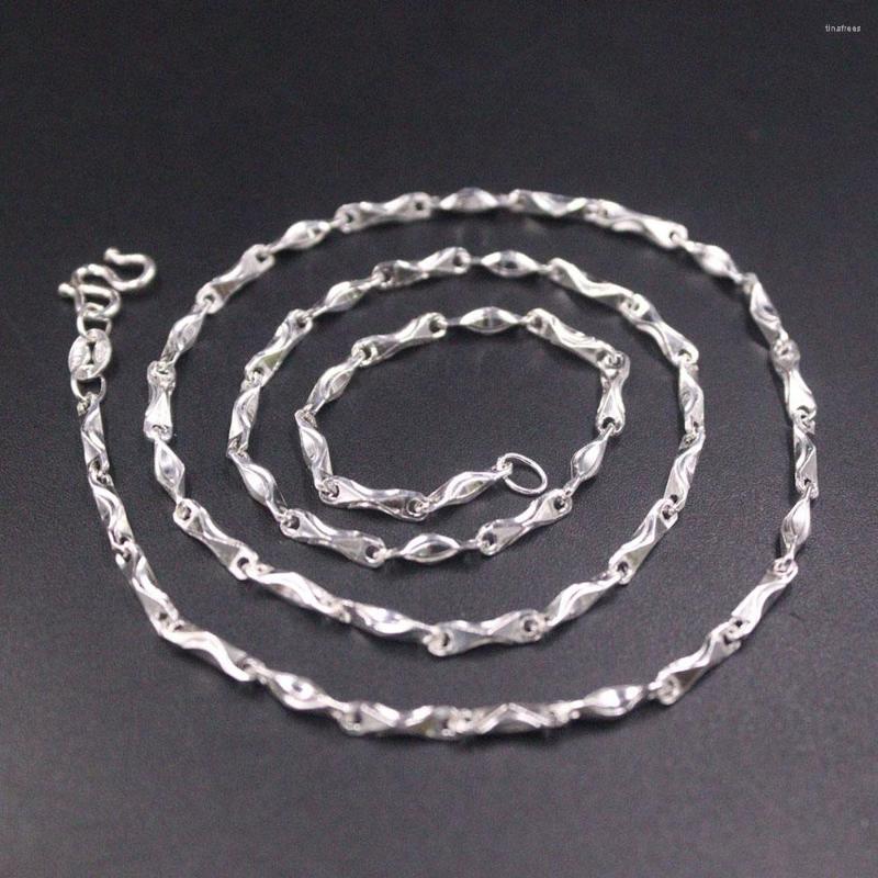 Chains Real S999 Fine Silver Women Men Lucky 2mmW Yuanbao Chain Link Necklace 18"L 
Chains Real S999 Fine Silver Women Men Lucky 2mmW Yuanbao Chain Link Necklace 18"L
