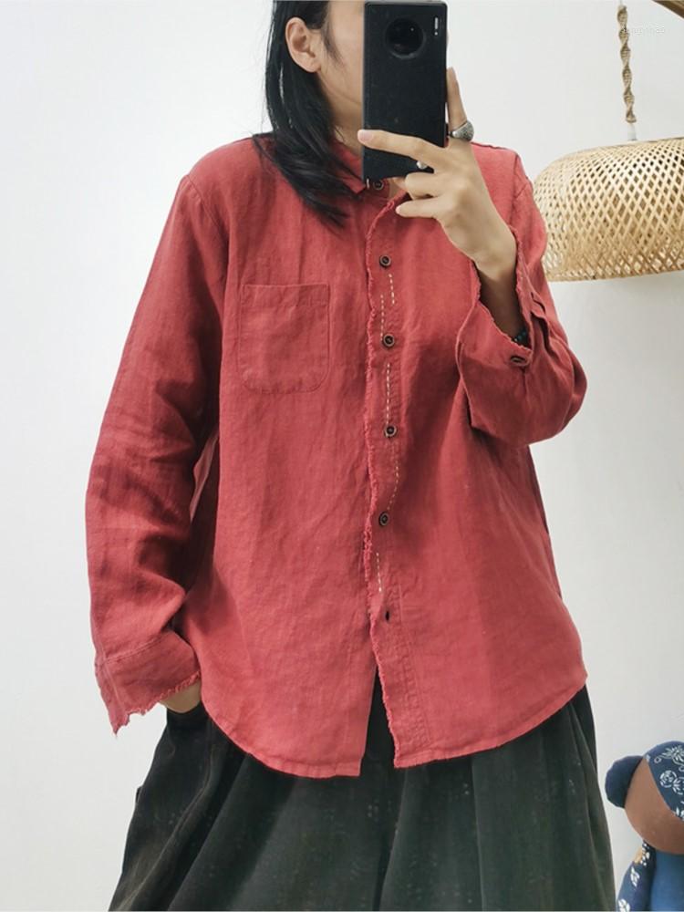 Women's Blouses 2023 Spring Shirt Women Retro Casual Simple Flax Tops Ladies Turn-down Collar Button Long-sleeved Blouse, Green
Women's Blouses 2023 Spring Shirt Women Retro Casual Simple Flax Tops Ladies Turn-down Collar Button Long-sleeved Blouse, Green