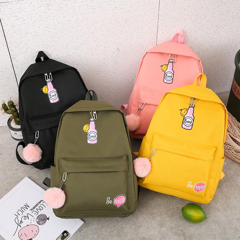 School Bags 4Pcs/set Women Canvas Cartoon Bottle Backpack Preppy Style Shoulder Bag Large Capacity Multifuncation Travel, Black
School Bags 4Pcs/set Women Canvas Cartoon Bottle Backpack Preppy Style Shoulder Bag Large Capacity Multifuncation Travel, Black