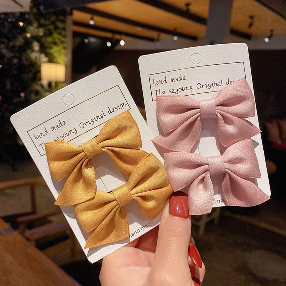 Solid Color Ribbon Bow Hairpins for Kids Grosgrain Bows Hair Clips Boutique Handmade Headwear Girls Baby Hair Accessories 1645