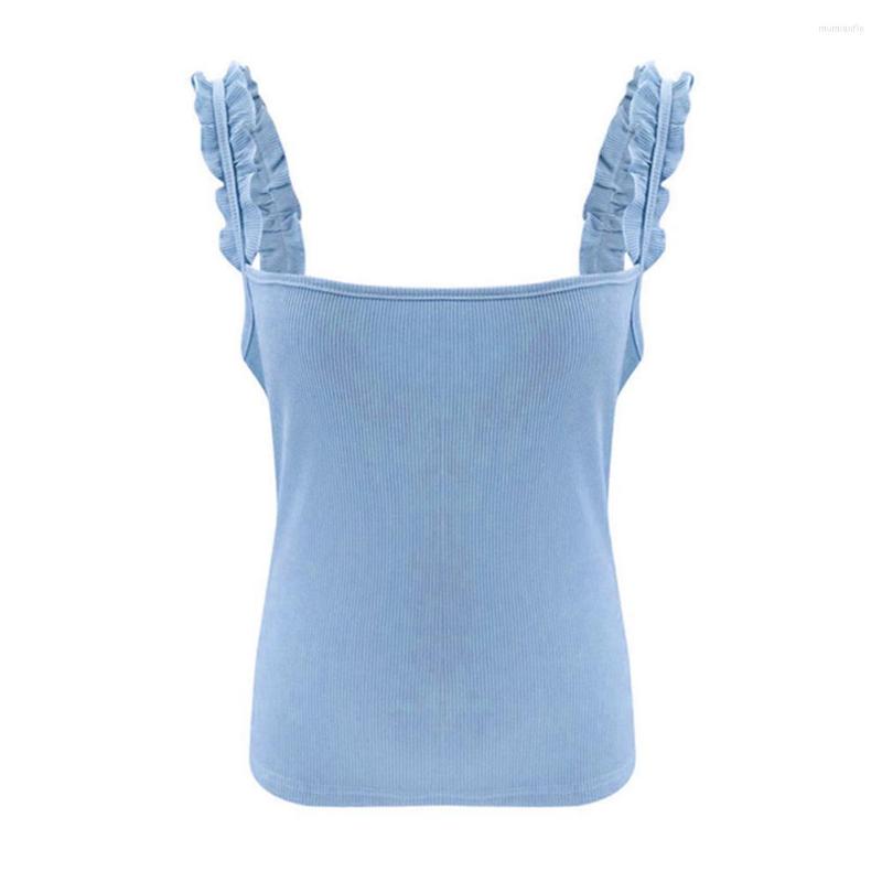 Women' Tanks 2023 Elegant Women Strap Ruffled Rib Shirt Sexy Sleeveless Backless Shirts Blouse Female Summer Square Neck Knitted Tops, Black
Women' Tanks 2023 Elegant Women Strap Ruffled Rib Shirt Sexy Sleeveless Backless Shirts Blouse Female Summer Square Neck Knitted Tops, Black