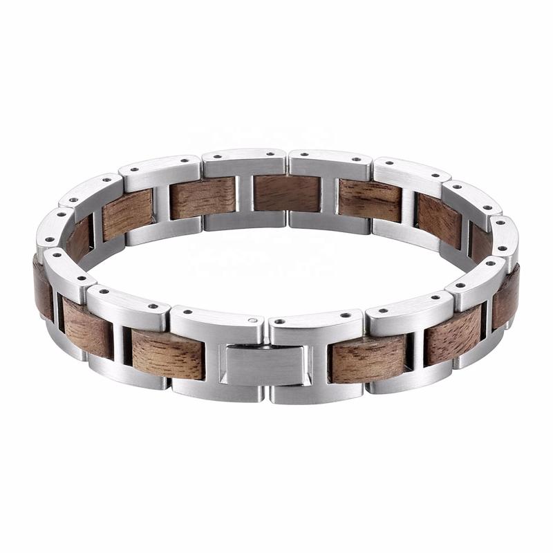 Charm Bracelets Selling Products Custom Wooden Stainless Steel Bracelet Walnut Wood Men Silver Wristband Top Gifts
Charm Bracelets Selling Products Custom Wooden Stainless Steel Bracelet Walnut Wood Men Silver Wristband Top Gifts