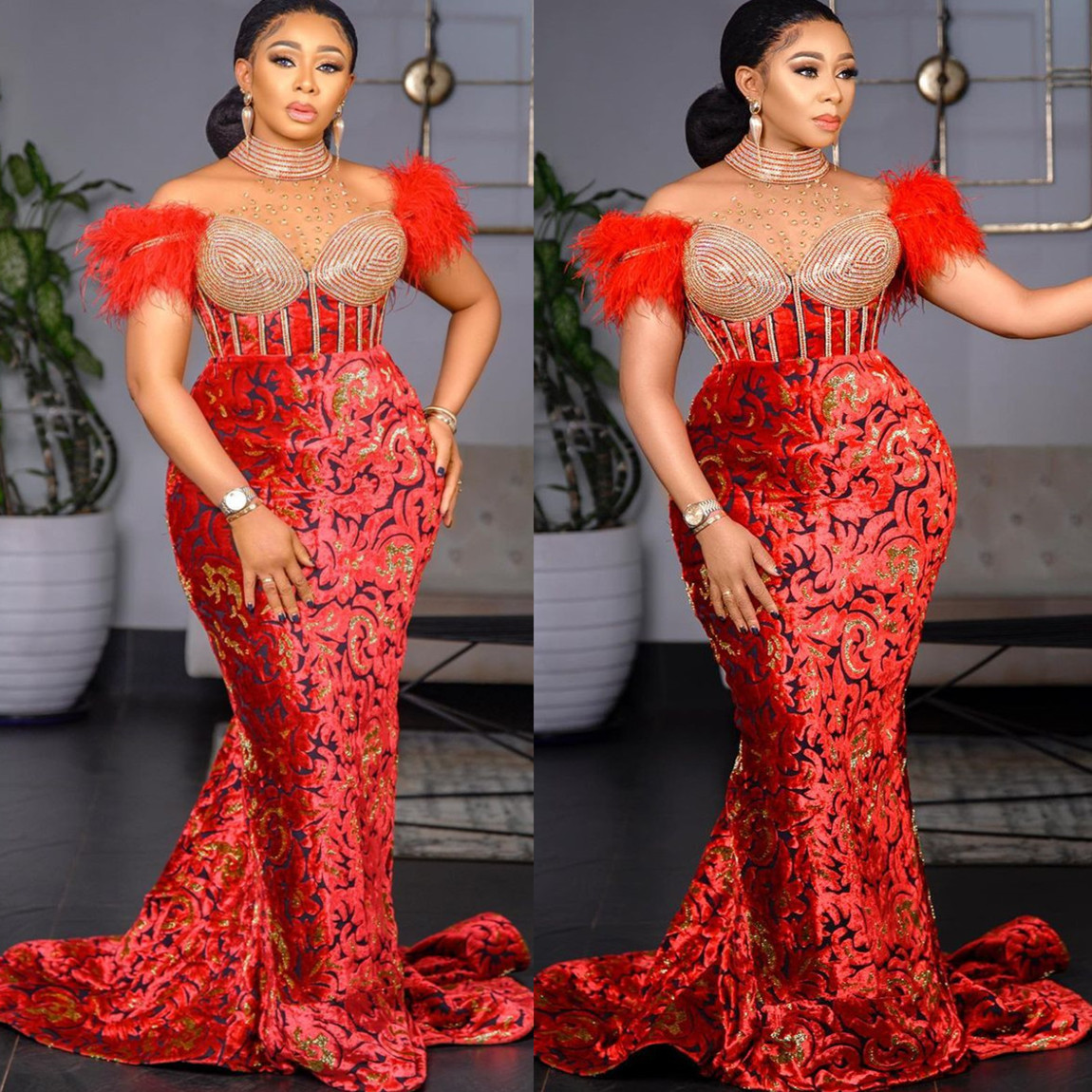2023 Arabic Aso Ebi Red Mermaid Prom Dresses Crystals Beaded Feather Evening Formal Party Second Reception Birthday Engagement Gowns Dress ZJ187, Ivory
2023 Arabic Aso Ebi Red Mermaid Prom Dresses Crystals Beaded Feather Evening Formal Party Second Reception Birthday Engagement Gowns Dress ZJ187, Ivory