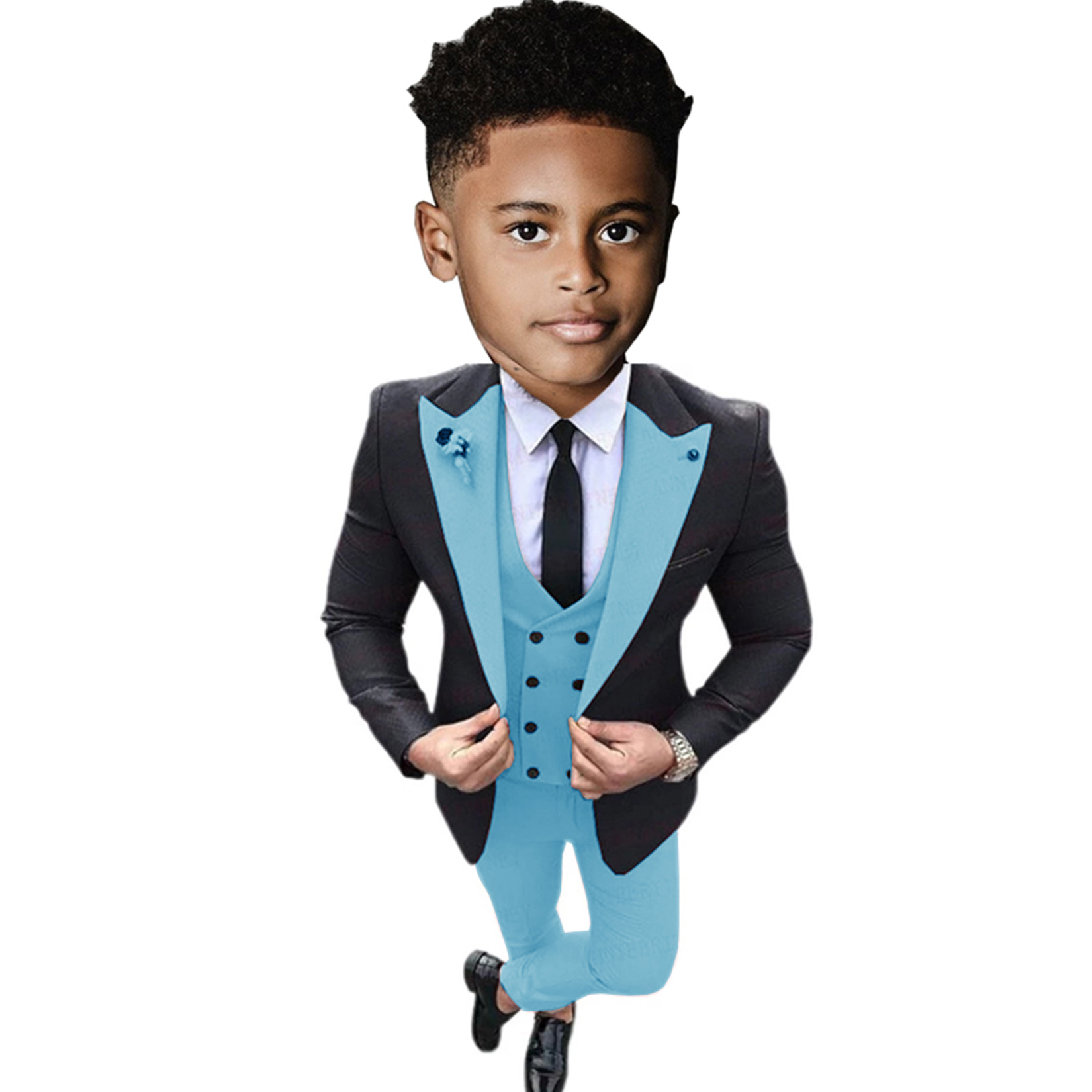 Boys Suit for Wedding Kids Tuxedo Child Formal Blazer Jacket Pants Vest 3-Piece Set Custom Children Clothes for 3-16 Years Old