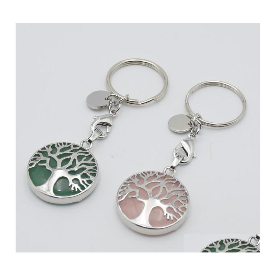 Key Rings Natural Glass Crystal Stone Ring Tree Of Life Pendant Handmade Keychains Holder For Women Girl Car Bags Accessorie Carshop Dhlbh
Key Rings Natural Glass Crystal Stone Ring Tree Of Life Pendant Handmade Keychains Holder For Women Girl Car Bags Accessorie Carshop Dhlbh
