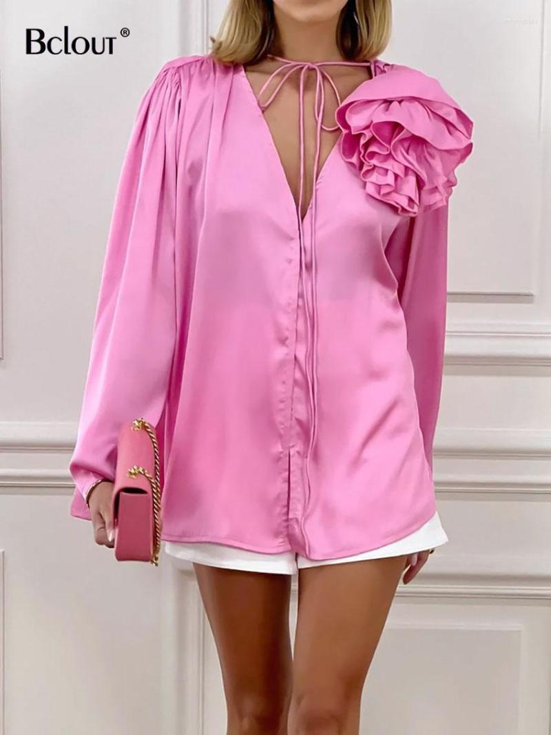 Women' Blouses Bclout Vintage Pink Floral Shirts Women 2023 Elegant V-Neck Lace-Up Satin Sexy Pleated Flowers Party Loose Tops
Women' Blouses Bclout Vintage Pink Floral Shirts Women 2023 Elegant V-Neck Lace-Up Satin Sexy Pleated Flowers Party Loose Tops