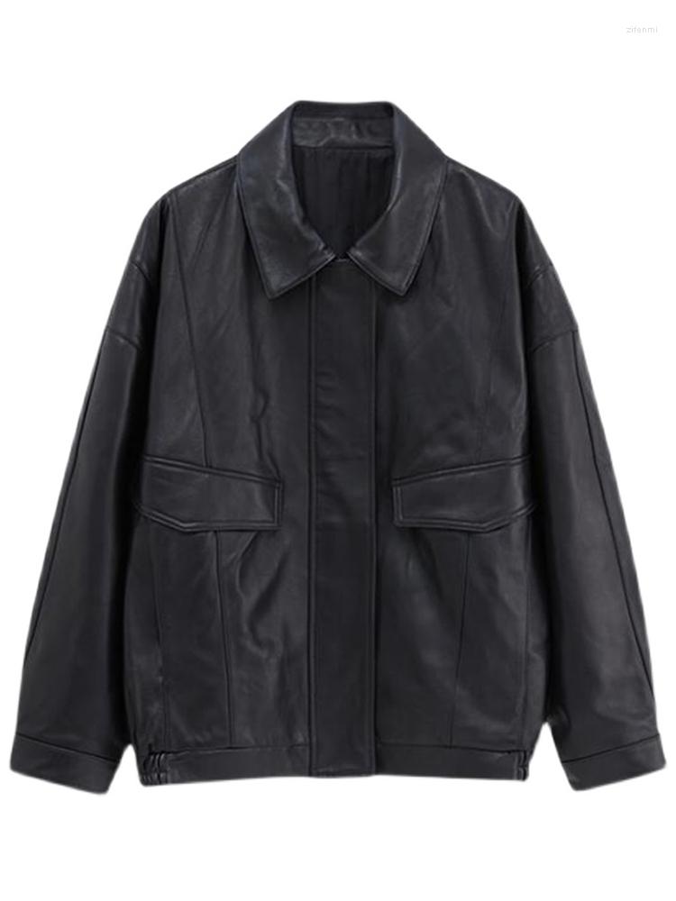 Women' Leather Lautaro Spring Autumn Cool Retro Casual Oversized Black Waterproof Soft Faux Jackets For Women Zipper Elastic Waist 2023
Women' Leather Lautaro Spring Autumn Cool Retro Casual Oversized Black Waterproof Soft Faux Jackets For Women Zipper Elastic Waist 2023