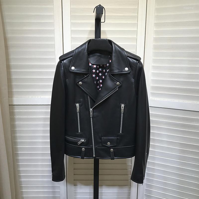 Women' Leather Chic Women' Biker Jackets 2023 Autumn Designer High Quality Sheep Skin Real Coat C308, Black
Women' Leather Chic Women' Biker Jackets 2023 Autumn Designer High Quality Sheep Skin Real Coat C308, Black