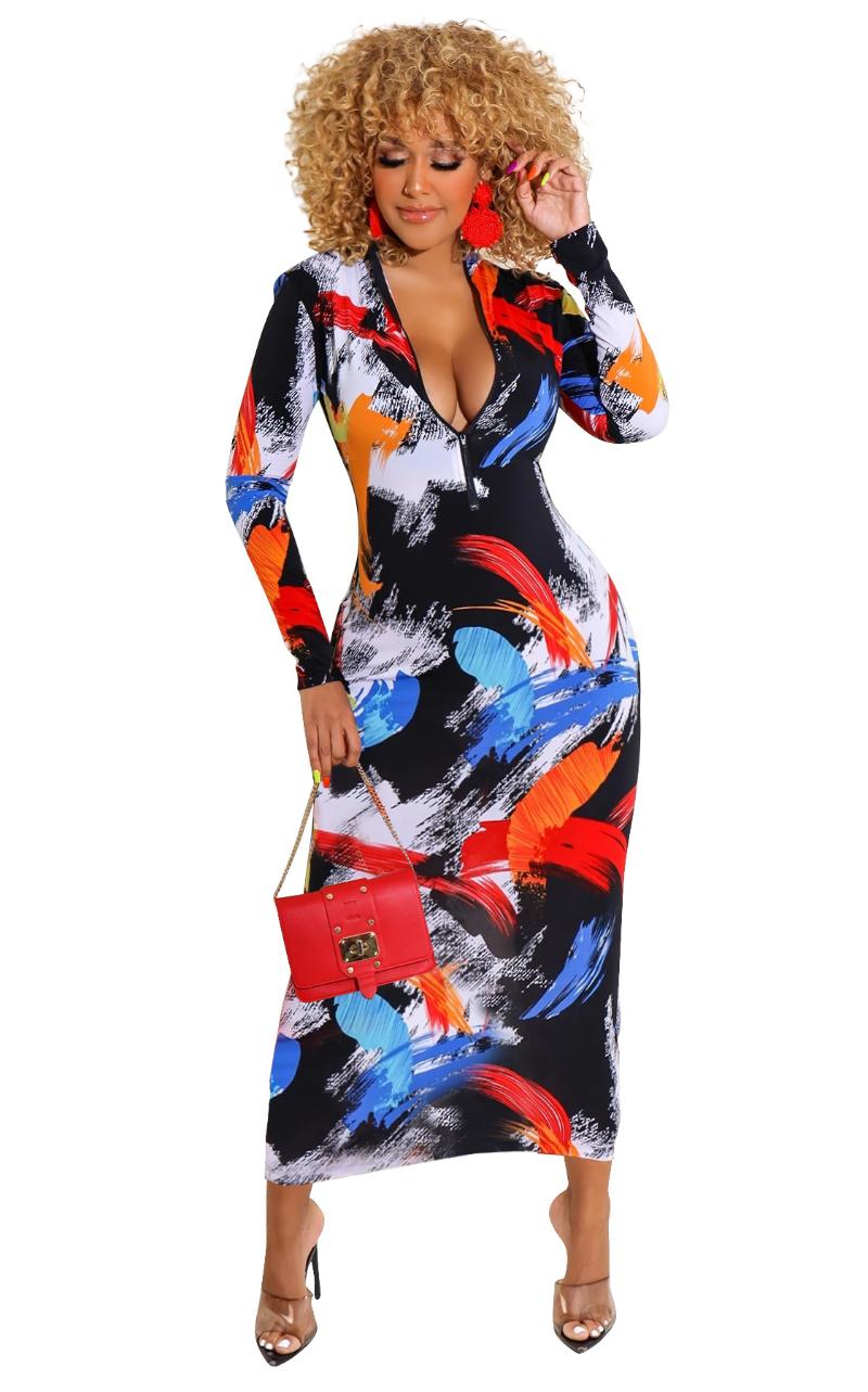 Casual Dresses High Quility Fashion Printed Zipper Long Sleeves Sexy Dress Women Double Can Wear O-neck And V-Neck Year Party, Wm2689-gn
Casual Dresses High Quility Fashion Printed Zipper Long Sleeves Sexy Dress Women Double Can Wear O-neck And V-Neck Year Party, Wm2689-gn