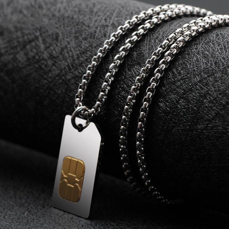 Pendant Necklaces Fashion Phone Card Golden Chip Punch Graphic Personality Tide Jewelry Student
Pendant Necklaces Fashion Phone Card Golden Chip Punch Graphic Personality Tide Jewelry Student