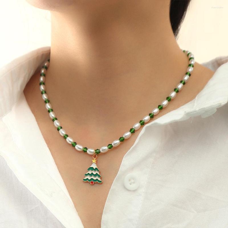 Chains Fashion Christmas Tree Snowman Female Necklace Crystal Pearl Strand Beads Clavicle Party Year Gift Jewelry
Chains Fashion Christmas Tree Snowman Female Necklace Crystal Pearl Strand Beads Clavicle Party Year Gift Jewelry