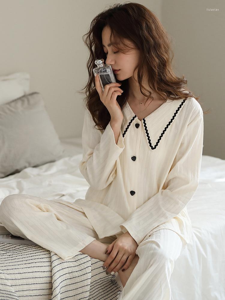 Women's Sleepwear Spring Cotton Women Pajams Set White Lace Design Home Clothes Pijama Femme Hombre Pyjama Nightgown For Ladies
Women's Sleepwear Spring Cotton Women Pajams Set White Lace Design Home Clothes Pijama Femme Hombre Pyjama Nightgown For Ladies