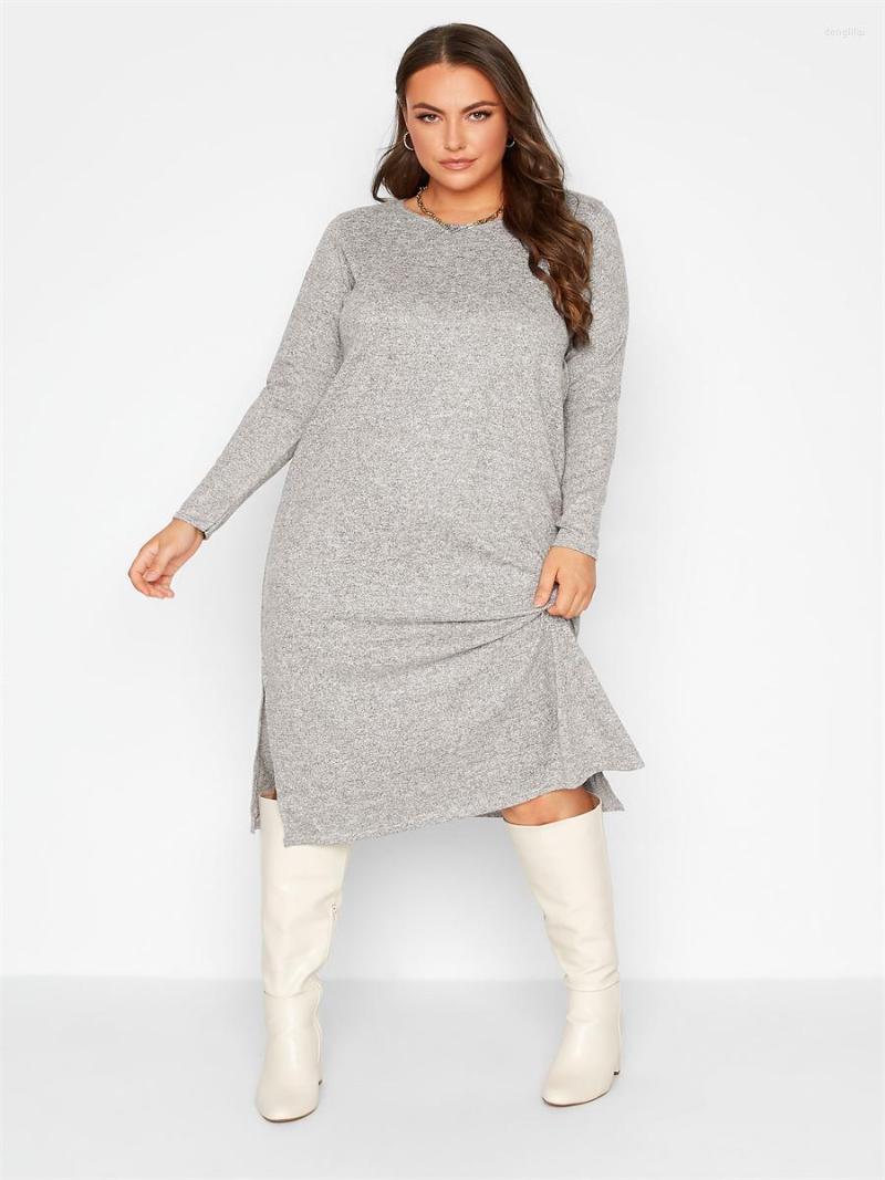 Plus Size Dresses Elegant Spring Autumn Long Sleeve Midi Dress Women Gray O-neck Casual Female Large Straight 7XL 8XL, Picture shown
Plus Size Dresses Elegant Spring Autumn Long Sleeve Midi Dress Women Gray O-neck Casual Female Large Straight 7XL 8XL, Picture shown