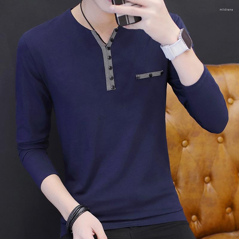 Men's T Shirts Men's Long Sleeve T-shirt Autumn And Winter Cotton Button V-neck Clothes Fashion Casual Bottom Shirt, Black
Men's T Shirts Men's Long Sleeve T-shirt Autumn And Winter Cotton Button V-neck Clothes Fashion Casual Bottom Shirt, Black