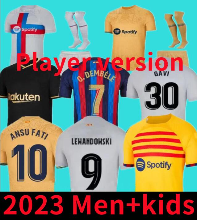 LEWANDOWSKI Barcelona Soccer Jerseys GAVI Kit ANSU FATI FERRAN RAPHINHA 22 23 F. DE JONG DEST DEMBELE camiseta de futbol Football Shirt Men Kids Kits, Adult
LEWANDOWSKI Barcelona Soccer Jerseys GAVI Kit ANSU FATI FERRAN RAPHINHA 22 23 F. DE JONG DEST DEMBELE camiseta de futbol Football Shirt Men Kids Kits, Adult