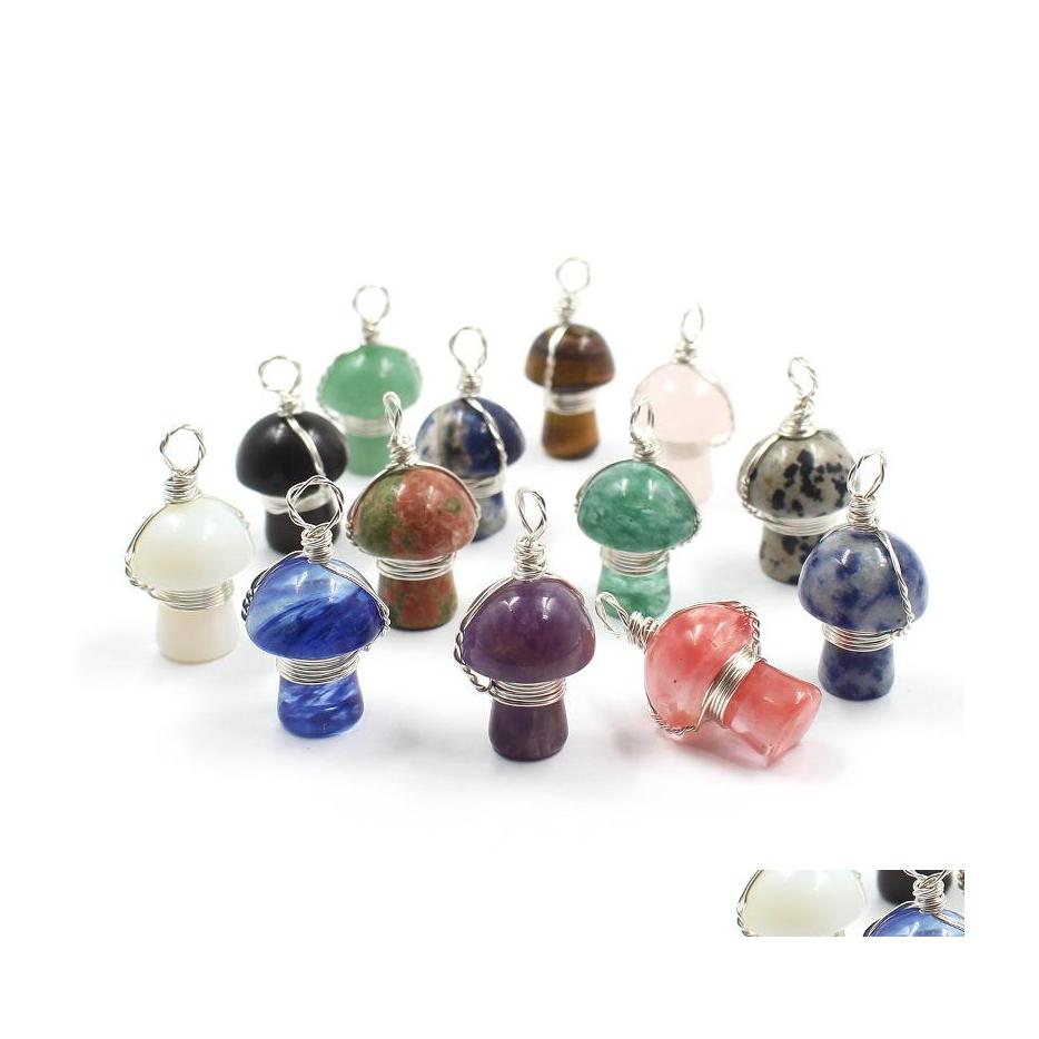 Charms Lats Copper Wire Wrap Mushroom Natural Stone Quartz Crystal Amethysts Tiger Eye Pendant For Necklaces Earrings Jewelry Yydhho Dhrkd
Charms Lats Copper Wire Wrap Mushroom Natural Stone Quartz Crystal Amethysts Tiger Eye Pendant For Necklaces Earrings Jewelry Yydhho Dhrkd