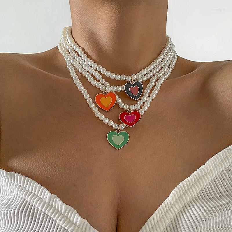 Pendant Necklaces Vintage Elegant Imitation Pearl Heart Necklace For Women Retro Fashion Geometric Beaded Clavicle Colar Jewelry
Pendant Necklaces Vintage Elegant Imitation Pearl Heart Necklace For Women Retro Fashion Geometric Beaded Clavicle Colar Jewelry