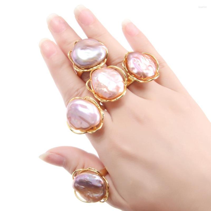 Cluster Rings Natural Freshwater Pearl Ring Baroque Gold Color For Women Gift Party Adjustable Jewelry
Cluster Rings Natural Freshwater Pearl Ring Baroque Gold Color For Women Gift Party Adjustable Jewelry