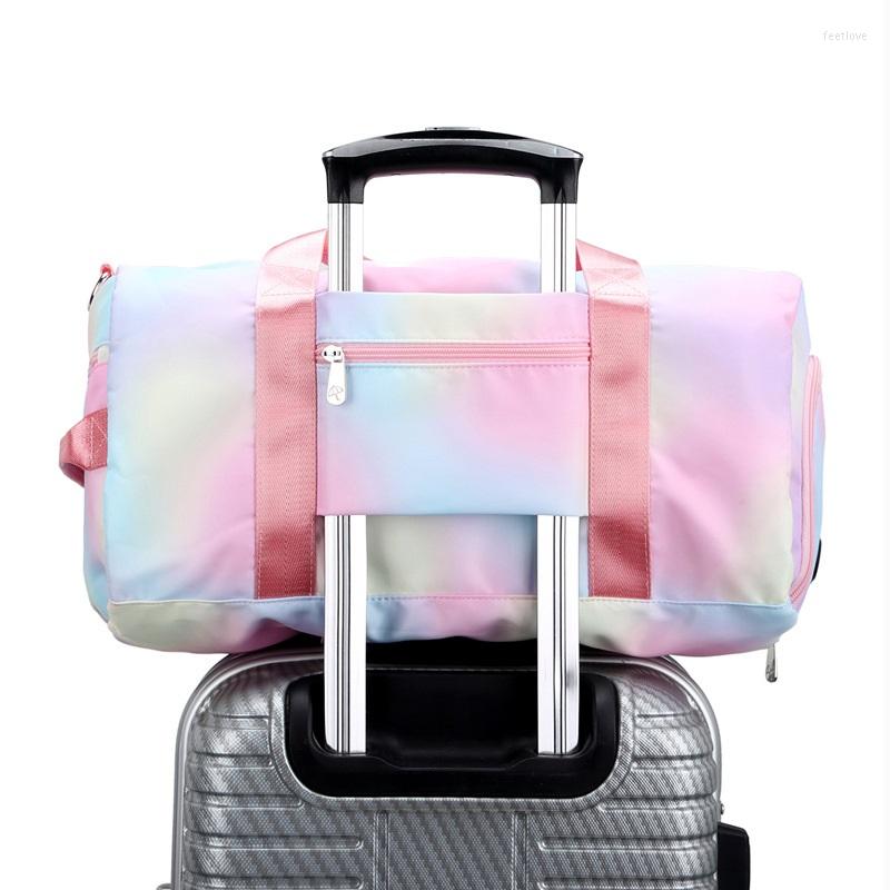 Duffel Bags 2023 Large Capacity Waterproof Sports Bag Travel For Women Korean With Separate Shoe Rainbow Print Gym Shoulder, Rainbow colors
Duffel Bags 2023 Large Capacity Waterproof Sports Bag Travel For Women Korean With Separate Shoe Rainbow Print Gym Shoulder, Rainbow colors