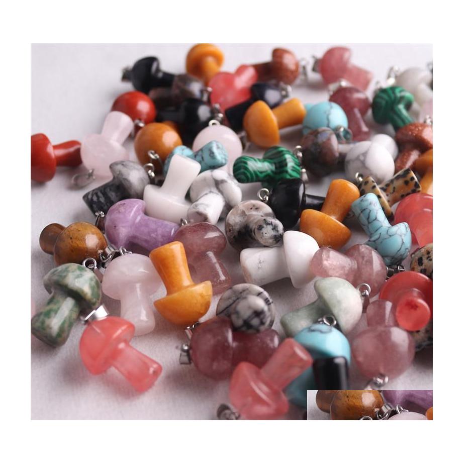 Charms Natural Stone Carved 20Mm Mushroom Opal Pink Quartz Chakras Crystal Tiger Eye Hand Pendant For Diy Jewelry Making Drop Delive Dhag1
Charms Natural Stone Carved 20Mm Mushroom Opal Pink Quartz Chakras Crystal Tiger Eye Hand Pendant For Diy Jewelry Making Drop Delive Dhag1