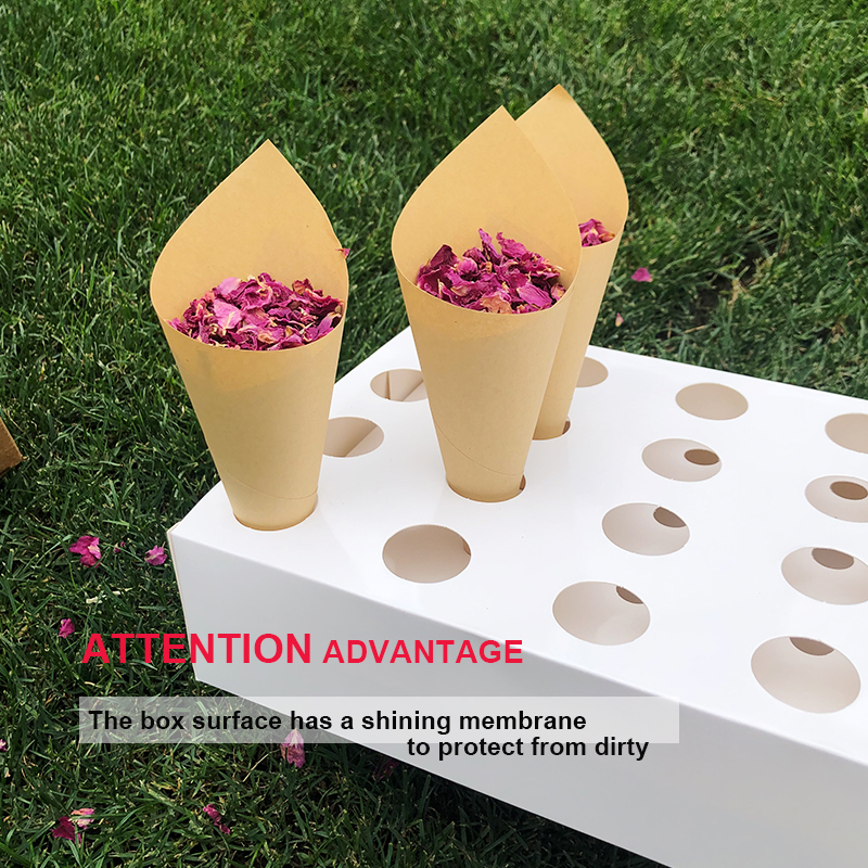 Banner Flags Confetti cone holder FEESTIGO natural confetti cones holder for wedding decoration White-Kraft confetti cones stand box tray 230217