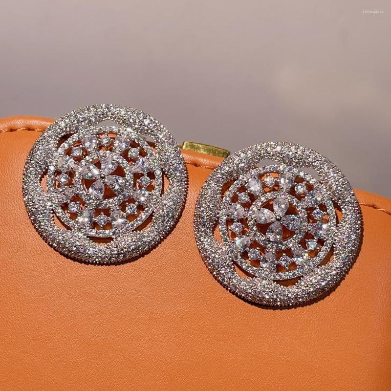 Stud Earrings Hibride Fashion Full Micro Pave Cubic Zirconia Round Big For Women Flower Design Bridal Wedding Accessories E-1020
Stud Earrings Hibride Fashion Full Micro Pave Cubic Zirconia Round Big For Women Flower Design Bridal Wedding Accessories E-1020