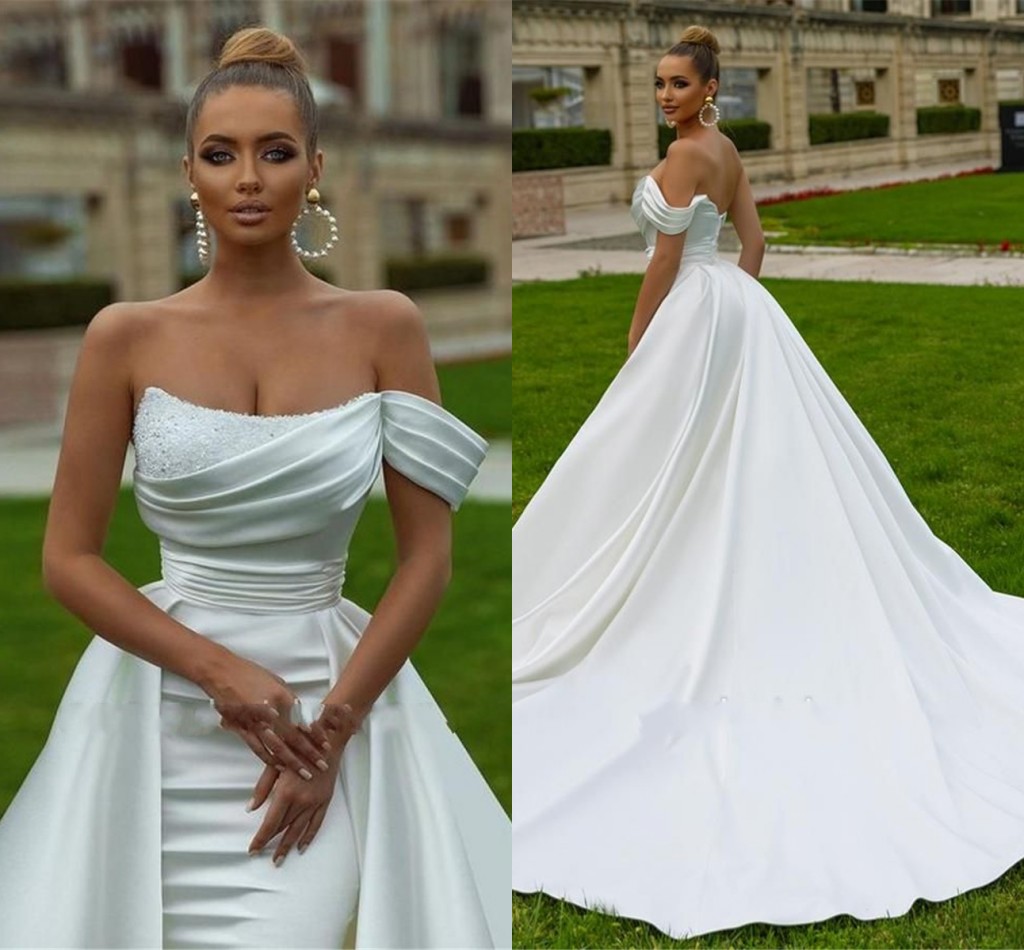 Stunning Arabic ASO EBI Dubai White Ivory Wedding Dresses Sexy Mermaid Off Shoulder Backless Sequins Beads Top Pleats Ruffles Long Bridal Gowns Robes BC15217, Black
Stunning Arabic ASO EBI Dubai White Ivory Wedding Dresses Sexy Mermaid Off Shoulder Backless Sequins Beads Top Pleats Ruffles Long Bridal Gowns Robes BC15217, Black