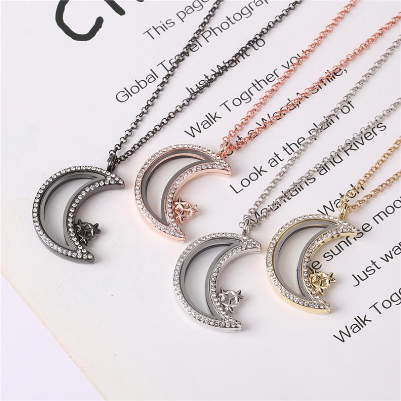 Pendant Necklaces 1pcs Moon Stars With Rhinestone Glass Alloy Po Lockets Living Memory Floating Charm Locket Necklace Women Party Gift Jewel
Pendant Necklaces 1pcs Moon Stars With Rhinestone Glass Alloy Po Lockets Living Memory Floating Charm Locket Necklace Women Party Gift Jewel
