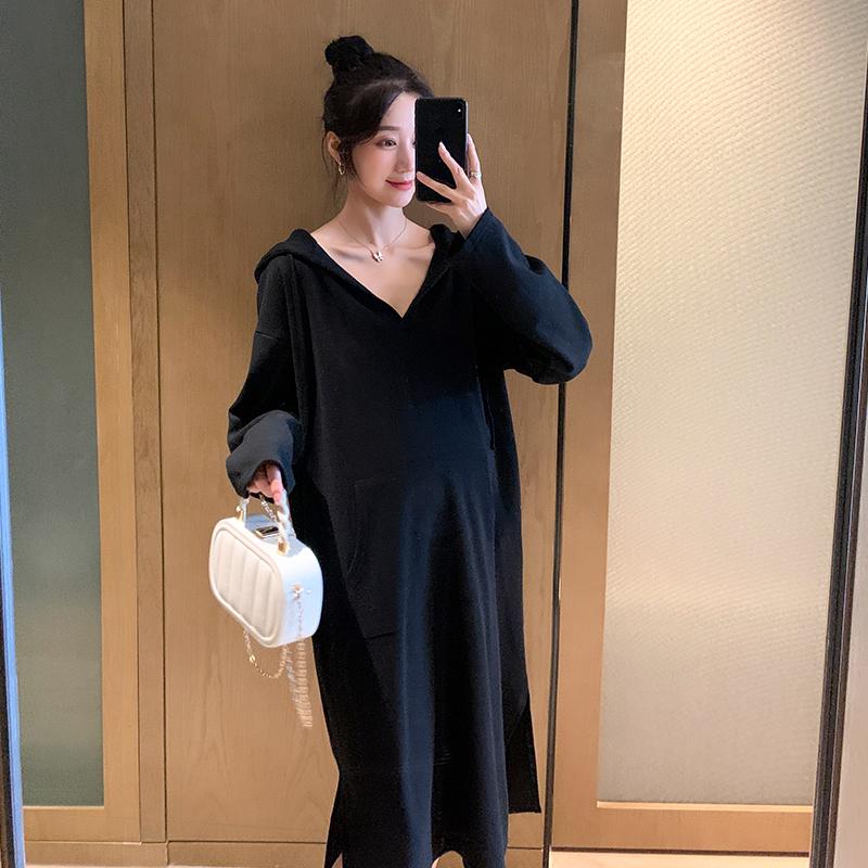 Maternity Dresses 2023 Pregnant Women Hooded Dress Spring Long Sleeve Cotton Side Split Irregular Clothes Woman Loose, Black
Maternity Dresses 2023 Pregnant Women Hooded Dress Spring Long Sleeve Cotton Side Split Irregular Clothes Woman Loose, Black