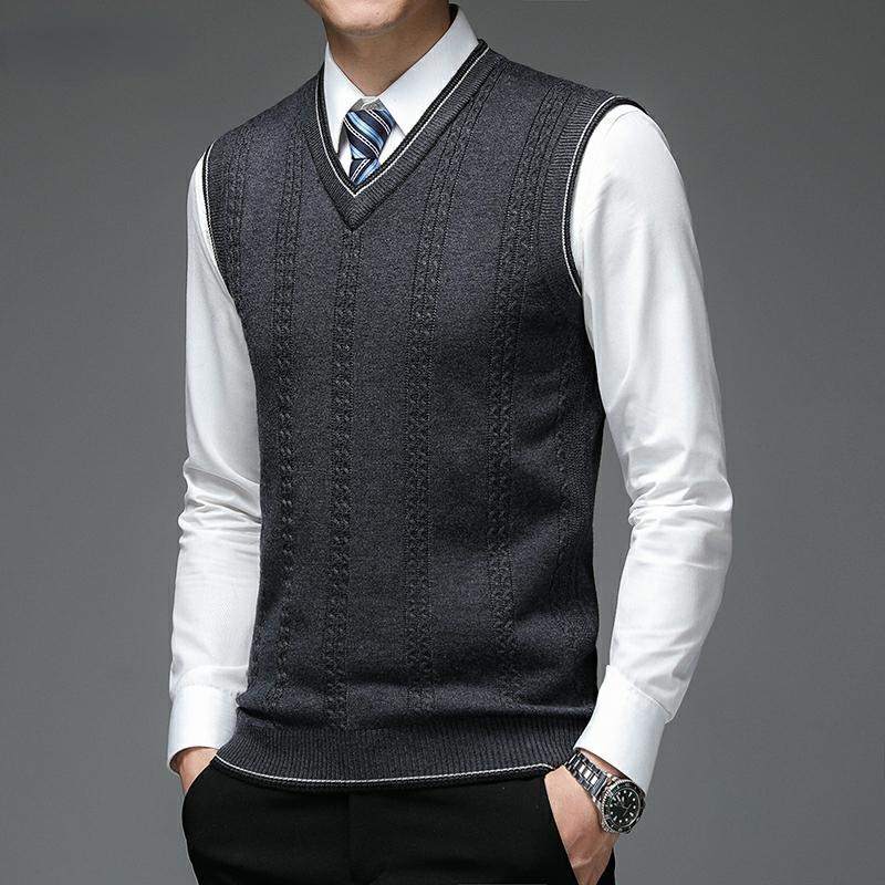 Men's Vests Autum Fashion Brand Solid Wool Pullover Sweater V Neck Knit Vest Men Trendy Sleeveless Casual SweatersMen's, Dark gray
Men's Vests Autum Fashion Brand Solid Wool Pullover Sweater V Neck Knit Vest Men Trendy Sleeveless Casual SweatersMen's, Dark gray