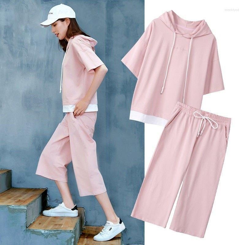 Women's Tracksuits Summer 2023 Women's Casual Sports Suit Korean Fashion Loose Student Hooded Short Sleeve Tops Wide Leg Pants 2 Two, Grey suit
Women's Tracksuits Summer 2023 Women's Casual Sports Suit Korean Fashion Loose Student Hooded Short Sleeve Tops Wide Leg Pants 2 Two, Grey suit
