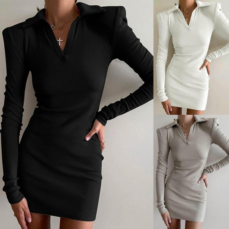 Casual Dresses For Women Party Plus Size Autumn Lapel Long Sleeve Slim Hip Dress Women' Promotion, Black
Casual Dresses For Women Party Plus Size Autumn Lapel Long Sleeve Slim Hip Dress Women' Promotion, Black