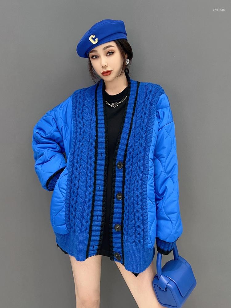 Women's Trench Coats SuperAen 2023 Winter Korean Fashion Trend Knitted Cotton Collar Women's Spliced Jacket Women, Blue
Women's Trench Coats SuperAen 2023 Winter Korean Fashion Trend Knitted Cotton Collar Women's Spliced Jacket Women, Blue