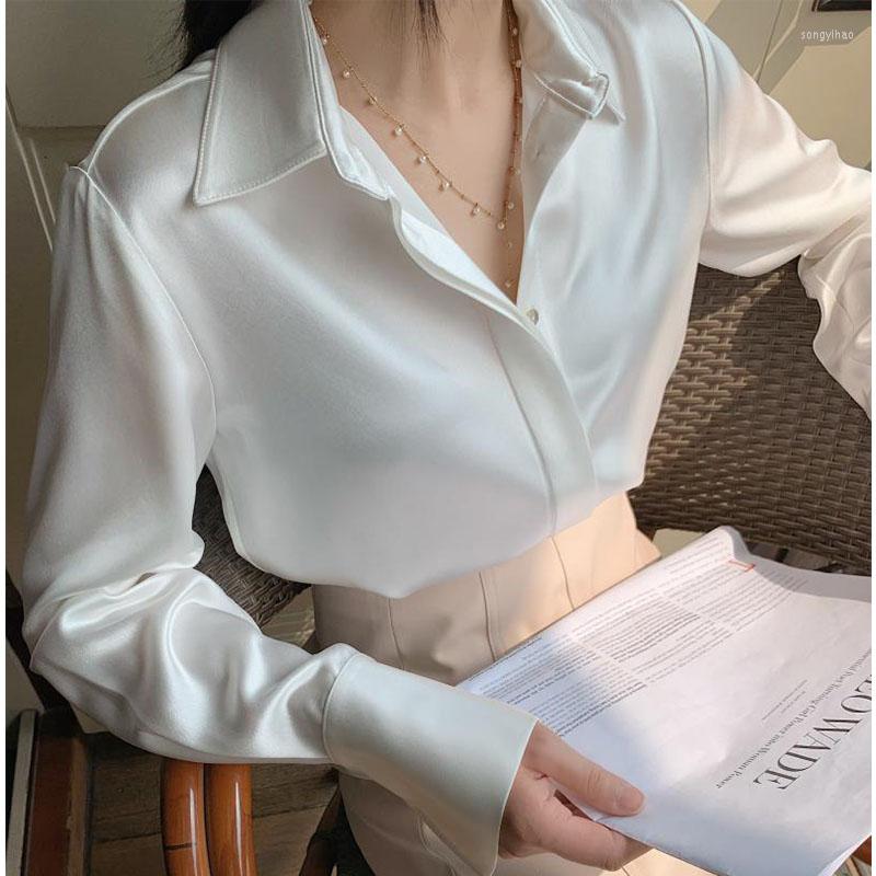 Women' Blouses High Quality Elegant Silk Blouse Spring Women Fashion Long Sleeves Satin Vintage Femme White And Tops Office Shirt, Ivory
Women' Blouses High Quality Elegant Silk Blouse Spring Women Fashion Long Sleeves Satin Vintage Femme White And Tops Office Shirt, Ivory