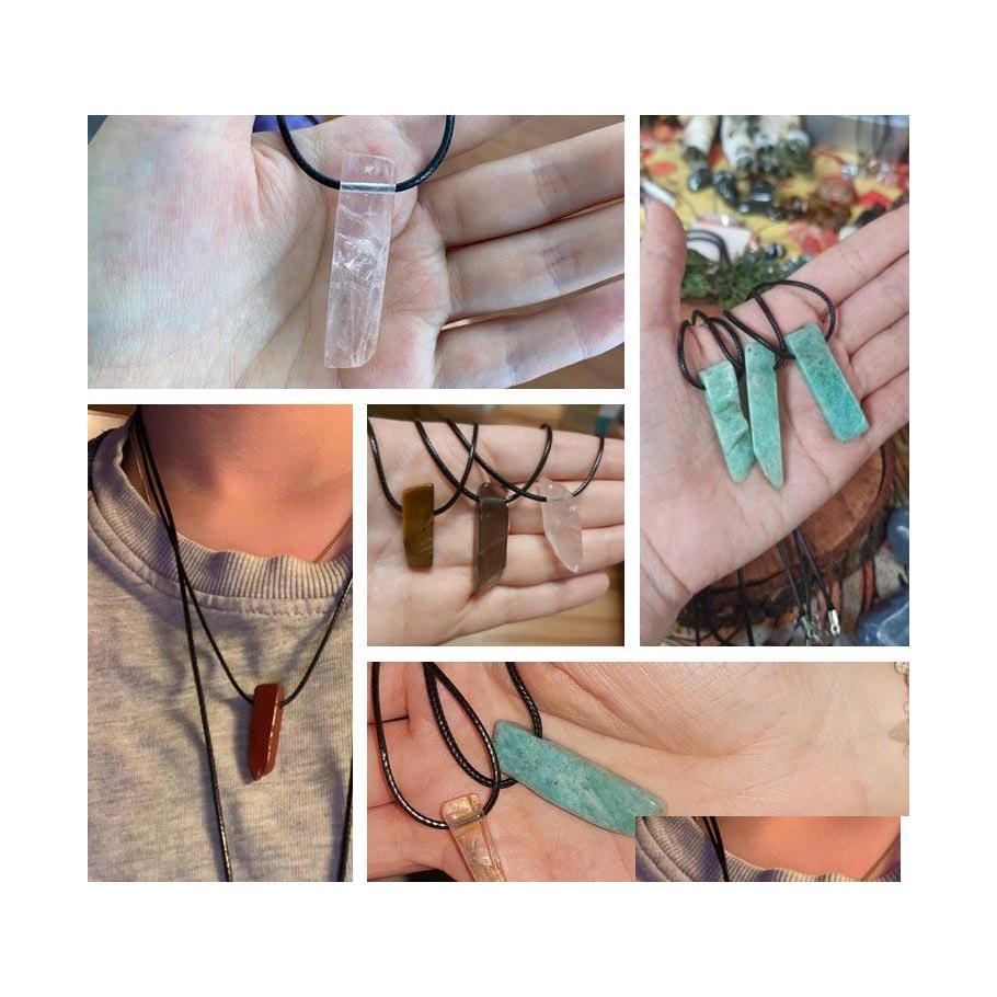 Pendant Necklaces Natural Minerals Lucky Reiki Healing Crystal Quartz Stone Necklace Jewelry Pendum Tiger Eye Lazi Citrin Neckl Yydh Dhlq6 
Pendant Necklaces Natural Minerals Lucky Reiki Healing Crystal Quartz Stone Necklace Jewelry Pendum Tiger Eye Lazi Citrin Neckl Yydh Dhlq6