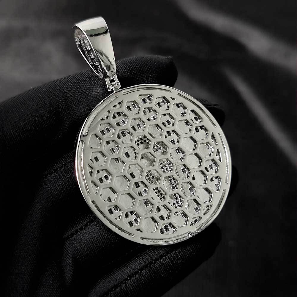 Hip Hop Jesus Cross Pattern Pendants Necklace Bling CZ Diamonds Religious Jewelry