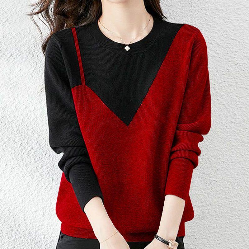 Women's Sweaters Korean Fashion Panelled Knit Autumn Winter Warm O-Neck Long Sleeve Loose Pullovers Women Clothing All-match Casual Tops, Green
Women's Sweaters Korean Fashion Panelled Knit Autumn Winter Warm O-Neck Long Sleeve Loose Pullovers Women Clothing All-match Casual Tops, Green