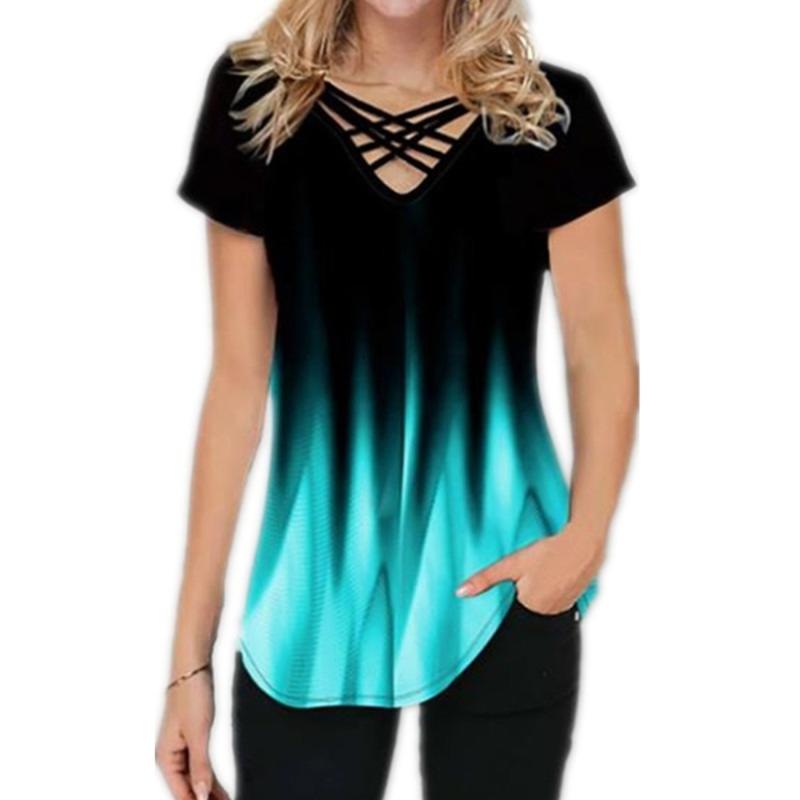 Women' T Shirts 2023 Summer The Gradient Printing Fashion Casual Short Sleeve V-neck, Red
Women' T Shirts 2023 Summer The Gradient Printing Fashion Casual Short Sleeve V-neck, Red