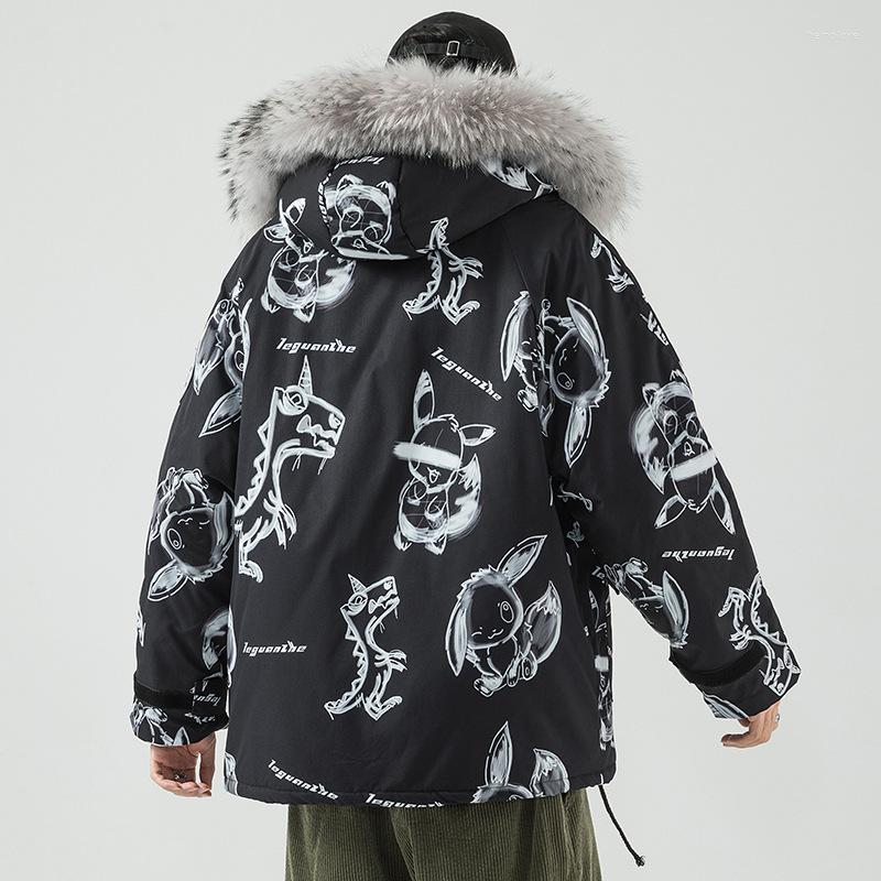 Men's Down 2023 Winter Japanese Trend Cartoon Print Cotton Clothing Large Size Fur Collar Hooded Jacket, Black
Men's Down 2023 Winter Japanese Trend Cartoon Print Cotton Clothing Large Size Fur Collar Hooded Jacket, Black